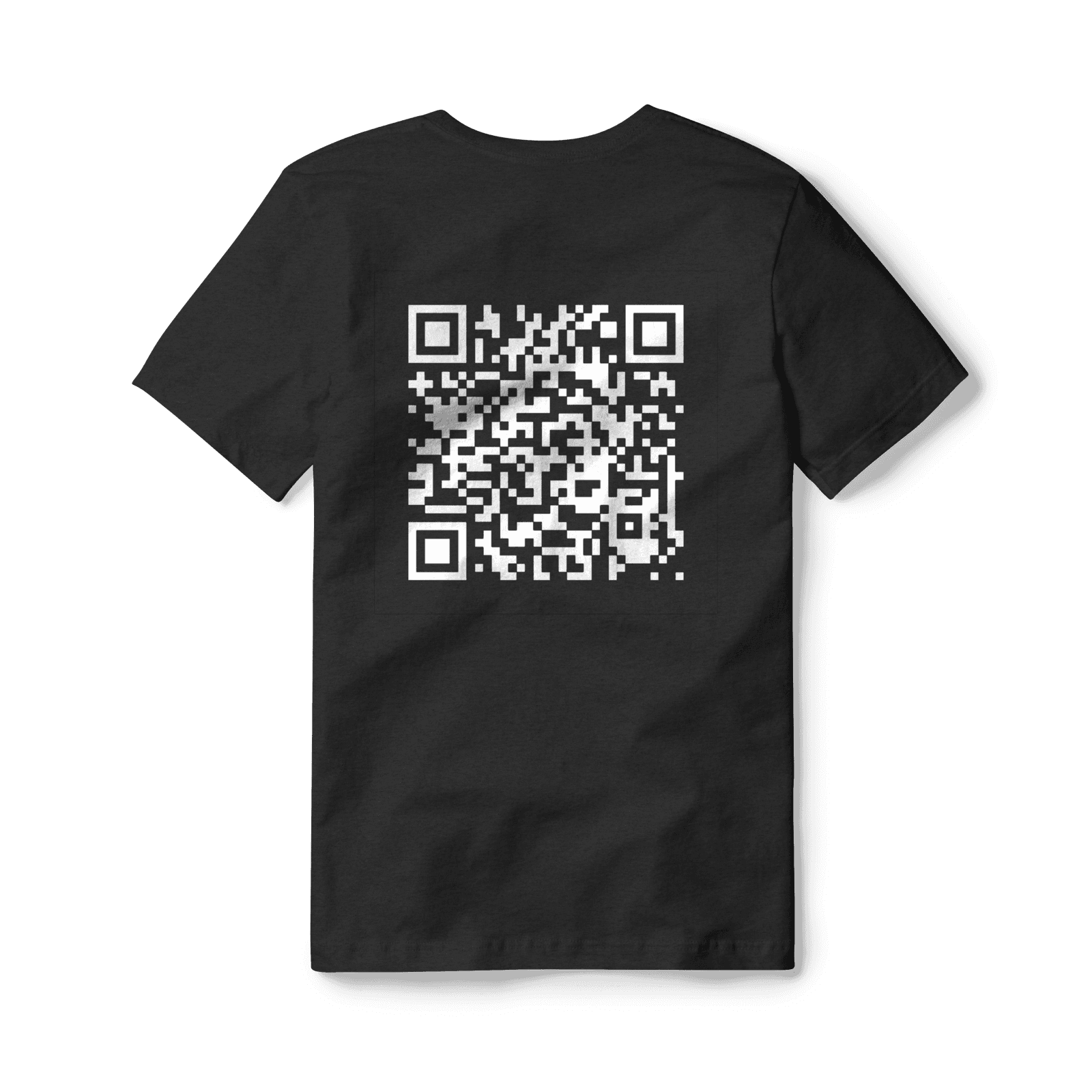 QR Shirt with a printed, scannable QR code